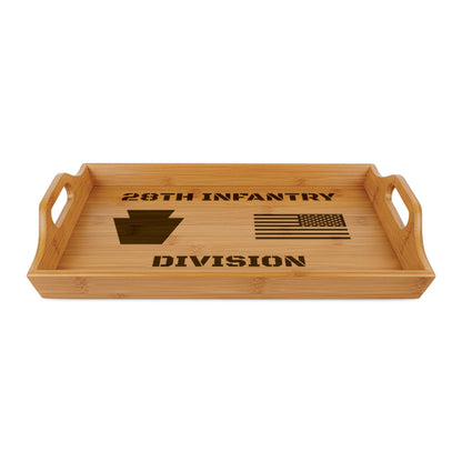 28th Infantry Division Engraved Bamboo Serving Tray