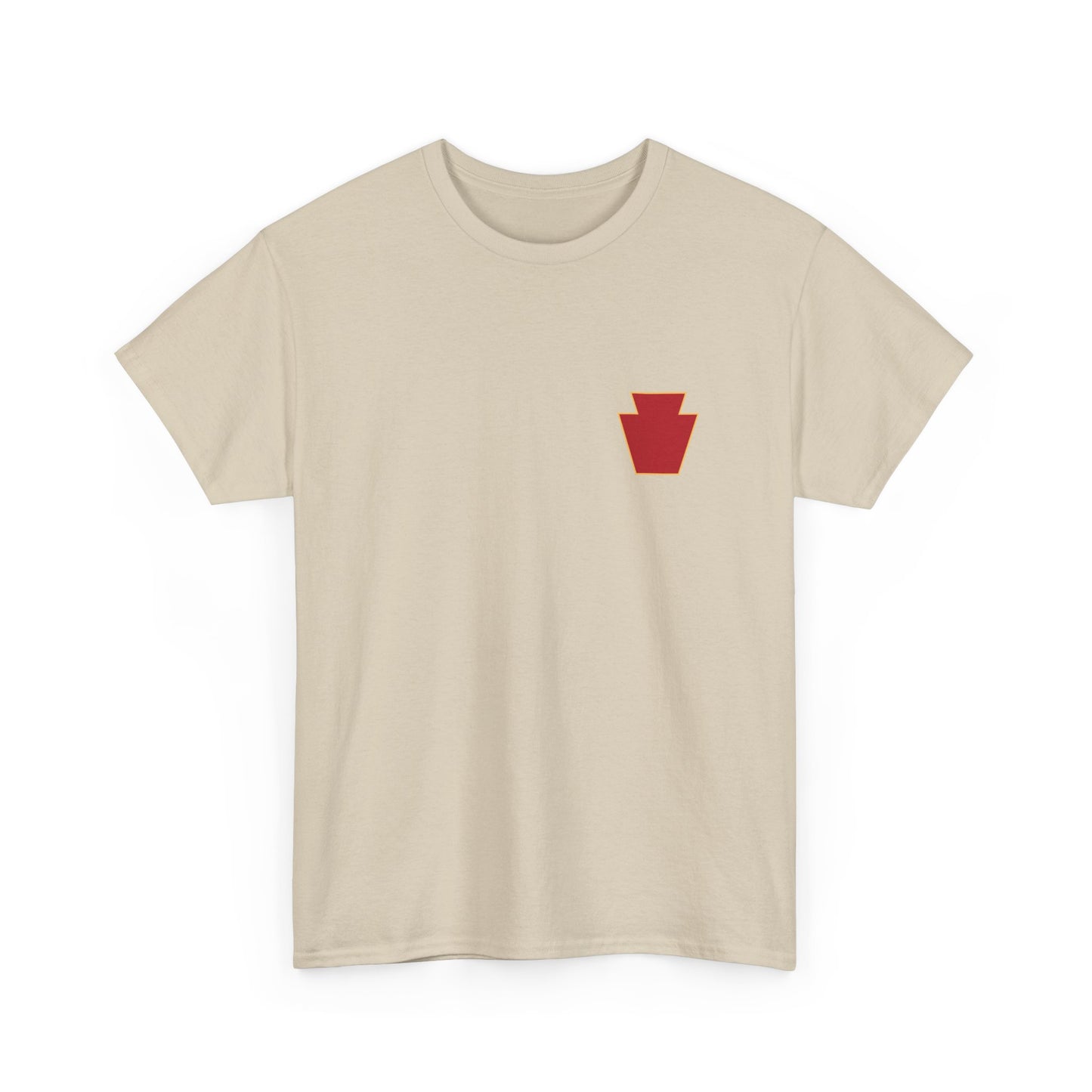 28th ID Simple Red Keystone - Unisex Cotton T-Shirt