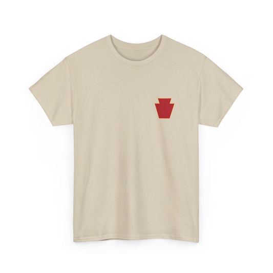 28th ID Simple Red Keystone - Unisex Cotton T-Shirt