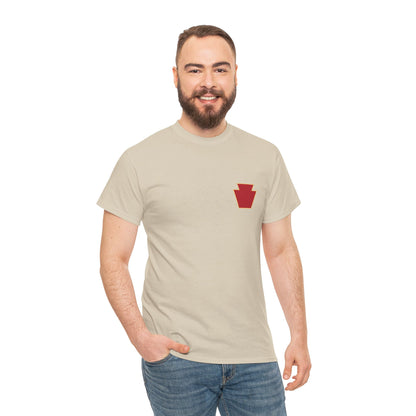28th ID Simple Red Keystone - Unisex Cotton T-Shirt