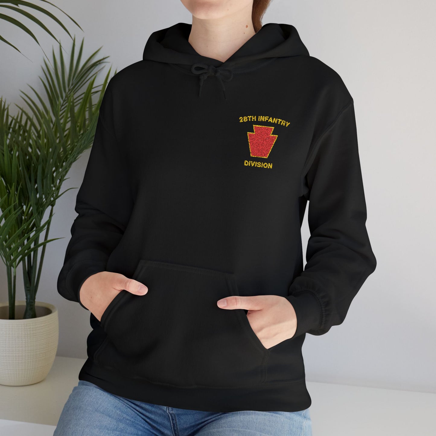 28th ID Red Keystone Embroidered Hoodie