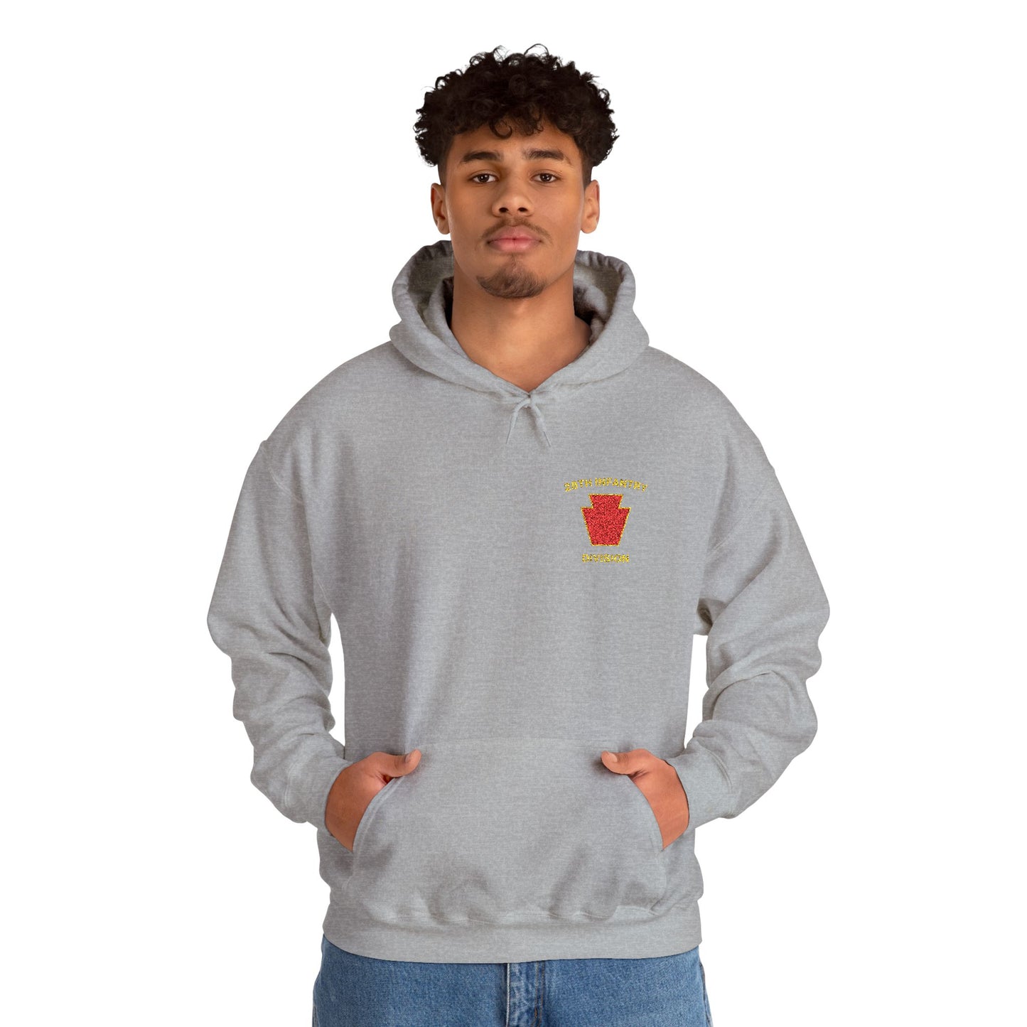 28th ID Red Keystone Embroidered Hoodie