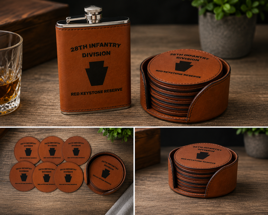 28th Infantry Division Flask & Coaster Set
